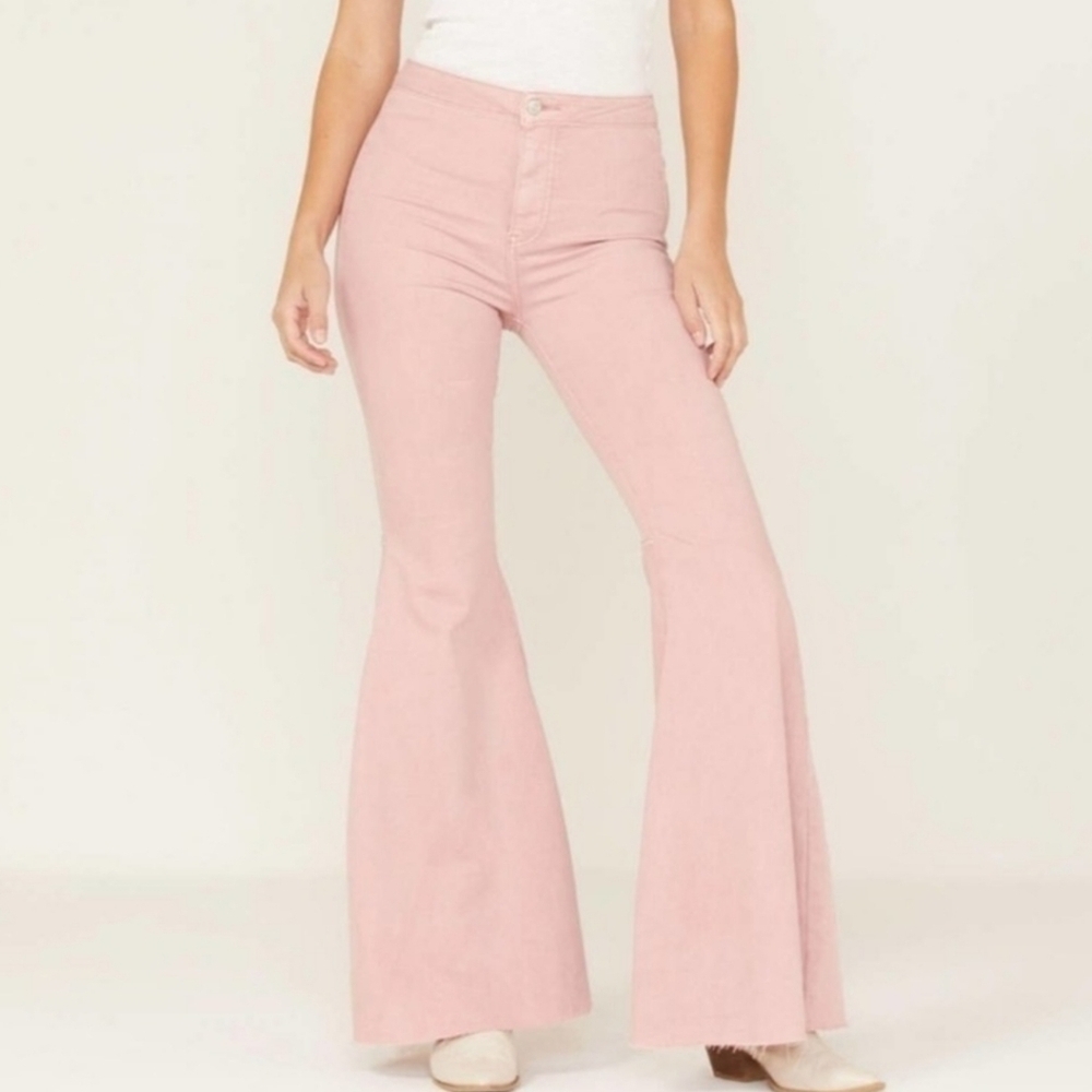 Free‎ People Raw Hem Flare High Waist Jeans Size 26